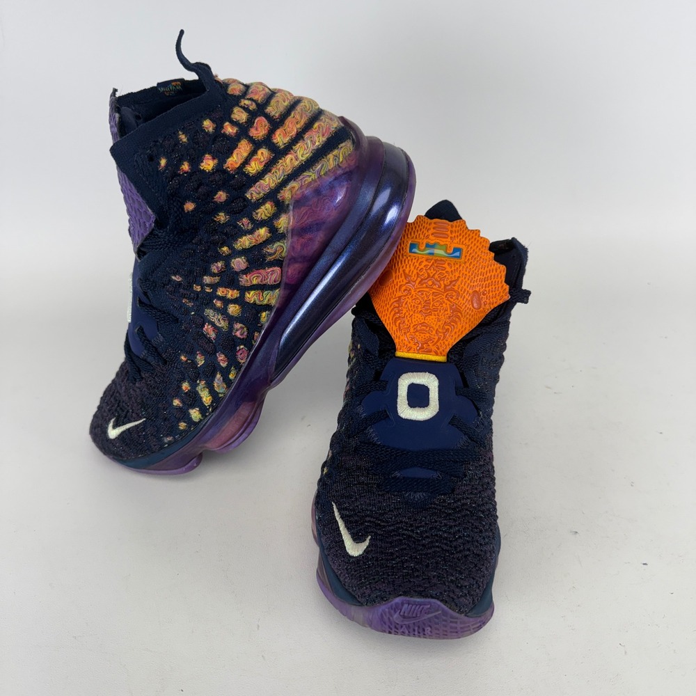 Nike LeBron 17 Monstars Space Jam Navy Purple Basketball Shoes CD5050-400 Size 7